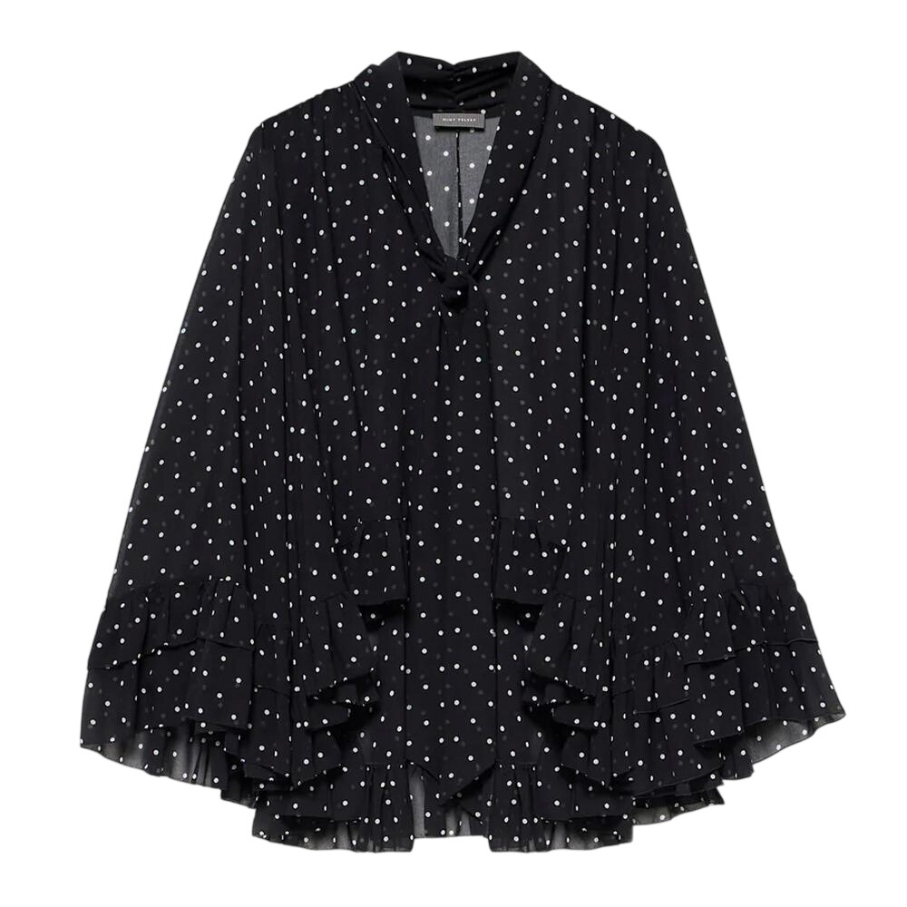 Mint Velvet Black Polka Dot Print Blouse